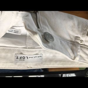 Loft white curvy high waist skinny ankle jeans
